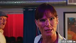 cinema thrill has athena faris moaning softly on boyfriend's lap ride