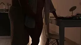 Kitchen Blowjob Swallows Cum After Hardcore Pussy Fuck