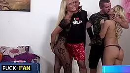 Aisha Takes Ginger Cock While Nesty Swallows Brunette Load Deep