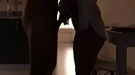 Kitchen Blowjob Swallows Cum After Hardcore Pussy Fuck