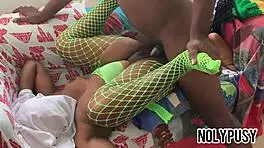 young babe moans loud as we fuck passionately on sofa