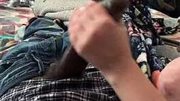 petite teen soaks wet pussy watching porn then rides bbc creampie missionary