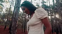 we walk in the forest and she sucks my big black cock 😈🌳