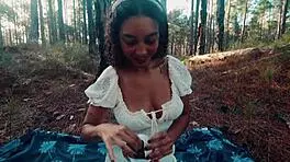 we walk in the forest and she sucks my big black cock 😈🌳