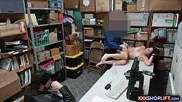 Teen shoplifter pounded hard by guard while watched