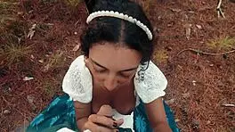 we walk in the forest and she sucks my big black cock 😈🌳