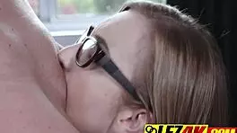 rachel's tongue dives deep into hot lesbian's wet pussy at the office 💦👅