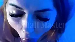 Redhead rubs feet on cock before sucking it dry 👅💦