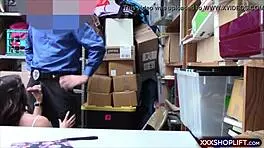 Teen shoplifter pounded hard by guard while watched