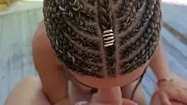 beach flirt leads to naked pov blowjob and cumshot handjob