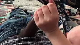 petite teen soaks wet pussy watching porn then rides bbc creampie missionary