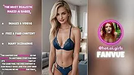 ai blonde babes flaunt big tits and ass in blue lingerie