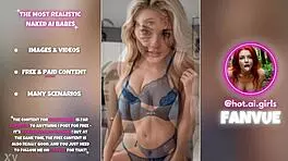 ai blonde babes flaunt big tits and ass in blue lingerie