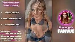 ai blonde babes flaunt big tits and ass in blue lingerie