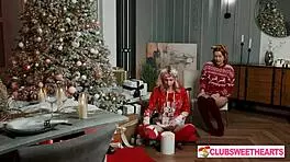 hey babe christmas turns wild licking your wet shaved pussy in sexy lingerie at clubsweethearts