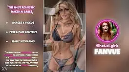 ai blonde babes flaunt big tits and ass in blue lingerie