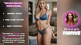 ai blonde babes flaunt big tits and ass in blue lingerie