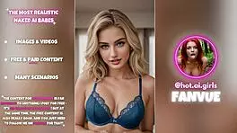 ai blonde babes flaunt big tits and ass in blue lingerie