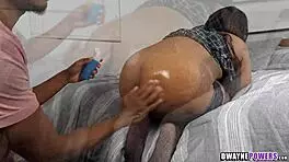 Ebony babe begs for harder pounding to massive orgasm