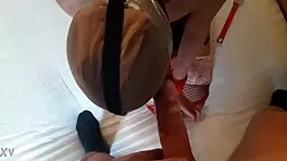 laura bound in lingerie takes deep pov throat with ring gag