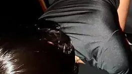 Fucked hard by two cocks in glory hole swingers!