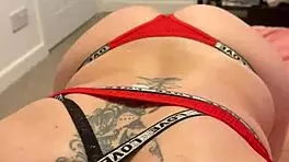 stepping into his room to model my new lingerie then grabbing his monster cock