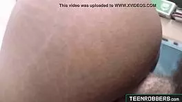 Sexy Ebony Teen ROBBER Punished ROUGH by Mall Officer Doggy