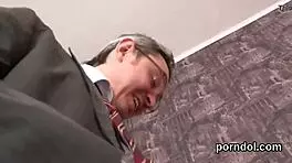 Fervent's wild desire explodes as senior teacher nails her shaved pussy relentlessly!