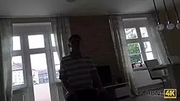 hunt4k czech brunette girlfriend fingers pussy then blows stranger for cash on hidden cam