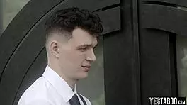 two huge cock teens preaching to milf in wild threesome bang