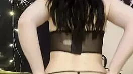 Goth petite shakes twerks her juicy curves for viewers