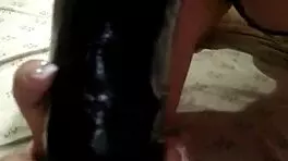 her wet latina lips drip around huge cock begging more