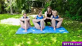 blonde teen grinds her pierced pussy on studs huge monster cock