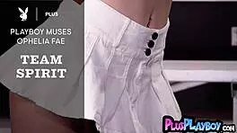 Watch Ophelia Fae stretch in lingerie then strip bare