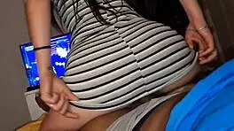 Petite Latina Devours Massive Black Monster Cock Ride!