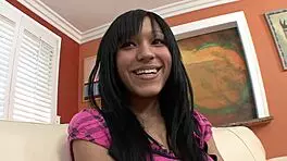 a young petite latina's hairy cunt gets tongue fucked and swallows cum load