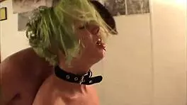 misty haze green haired slut deepthroats big cock begs facial cumshot