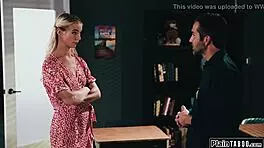 Creepy janitor licks hairy teen pussy then fucks hard