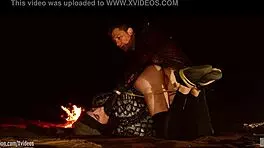 real anal virgin brooke johnson tied in desert for rough ass training