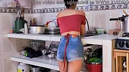 hardcore kitchen fuck petite latina creampie missionary style