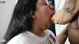 chubby beauty deepthroats then rides to creampie bliss