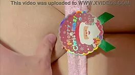 christmas virgin shows shaved pussy close-up first time