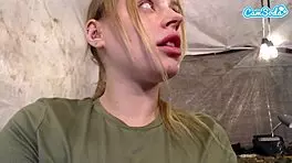 blonde soldier slut... fingering my wet pussy till i cum hard