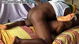 Young couple sneaks passionate FUCK in bedroom, camera rolling casually