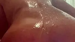 oh my fat ass looks so wet and horny in this steamy shower solo play