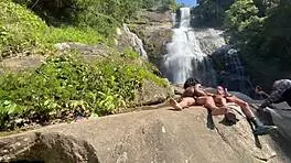 Peek at Petite Brazilian's Sexy Bent Over Amateur Outdoor Tease