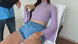 doctor keeps examining wet patient after her intense hospital reaction