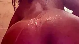 oh my fat ass looks so wet and horny in this steamy shower solo play