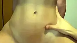 Intriguing front view reveals amateur cowgirl pose with perfect curves slim waist and dorm allure