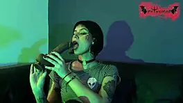 Colombian Brunette Slut Delivers Sloppy Deepthroat in Alien Fetish